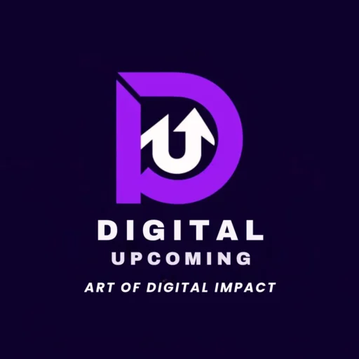 Logo represents brand name "DIGITAL UPCOMING" with a tag "ART OF DIGITAL IMPACT"